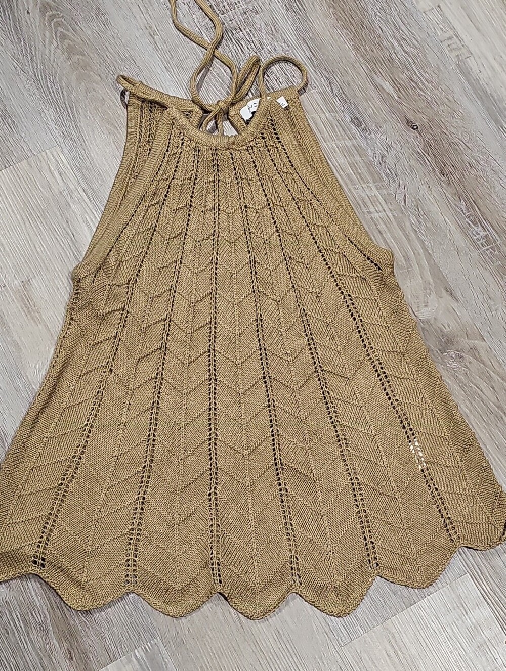 Just Fab Knit Halter Tank Top in Camel/Tan L - Picture 1 of 7